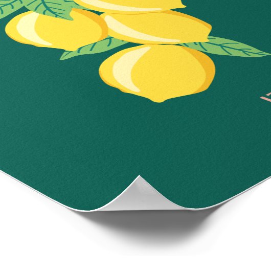 Amalfi Coast, Italië, Reiskunst, Retro, Groen Poster (Hoek)