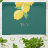 Amalfi Coast, Italië, Reiskunst, Retro, Groen Theedoek (Gevouwen)