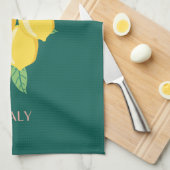 Amalfi Coast, Italië, Reiskunst, Retro, Groen Theedoek (Quarter Fold)