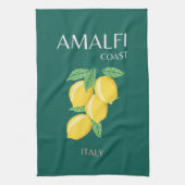 Amalfi Coast, Italië, Reiskunst, Retro, Groen Theedoek (Verticaal)