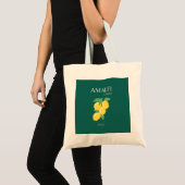 Amalfi Coast, Italië, Reiskunst, Retro, Groen Tote Bag (Voorkant (product))