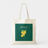 Amalfi Coast, Italië, Reiskunst, Retro, Groen Tote Bag (Achterkant)
