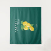 Amalfi Coast, Italië, Reiskunst, Retro, Groen Wandkleed (Voorkant)