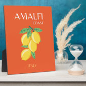 Amalfi Coast, Italië, Reiskunst, Retro, Oranje Fotoplaat (Zijkant)