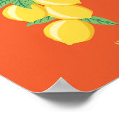 Amalfi Coast, Italië, Reiskunst, Retro, Oranje Poster (Hoek)