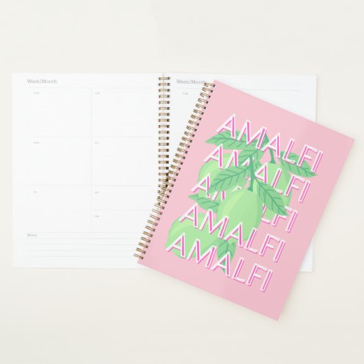 Amalfi Coast, Italië Reiskunst, Roze Planner (Display)