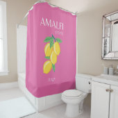 Amalfi Coast, Italië, Reiskunst, Roze, Preppy Douchegordijn (In situ)
