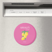 Amalfi Coast, Italië, Reiskunst, Roze, Preppy Magneet (Insitu (Vaatwasser))