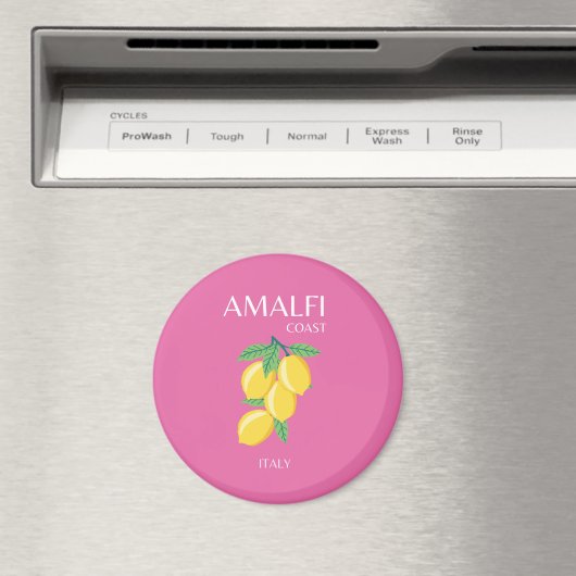 Amalfi Coast, Italië, Reiskunst, Roze, Preppy Magneet (Insitu (Vaatwasser))