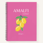 Amalfi Coast, Italië, Reiskunst, Roze, Preppy Notitieboek (Voorkant)