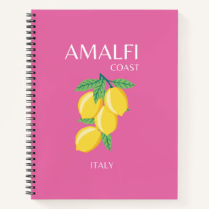 Amalfi Coast, Italië, Reiskunst, Roze, Preppy Notitieboek
