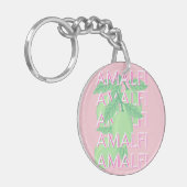 Amalfi Coast, Italië Reiskunst, Roze Sleutelhanger (Voorkant Links)