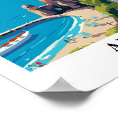 Amalfi Coast Italië Reizen Retro Poster (Hoek)