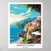 Amalfi Coast Italië Reizen Retro Poster (Voorkant)