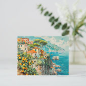 Amalfi Coast, Italië Retro Reizen Briefkaart (Staand voorkant)