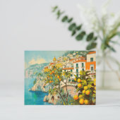 Amalfi Coast, Italië Retro Reizen Briefkaart (Staand voorkant)