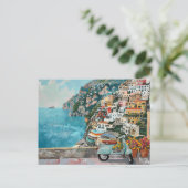 Amalfi Coast, Italië Retro Reizen Briefkaart (Staand voorkant)