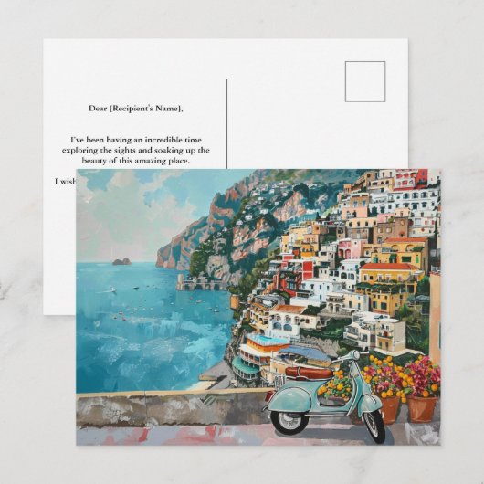 Amalfi Coast, Italië Retro Reizen Briefkaart (Voorkant / Achterkant)