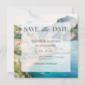 Amalfi Coast Italië Save the Date Uitnodiging (Voorkant)