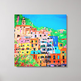 Amalfi Coast Italië schilderachtig Mediterrane Cli Canvas Afdruk