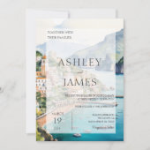 Amalfi Coast Italië Skyline bruiloft uitnodiging (Voorkant)