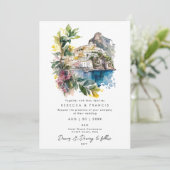 Amalfi Coast, Italië uitnodiging voor de bruiloft  (Staand voorkant)