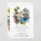 Amalfi Coast, Italië uitnodiging voor de bruiloft (Voorkant / Achterkant)