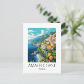 Amalfi Coast Italië Vintage Reizen Briefkaart (Staand voorkant)