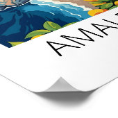 Amalfi Coast Italië Vintage Reizen Poster (Hoek)