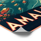 Amalfi Coast Italië Vintage Travel Poster (Hoek)