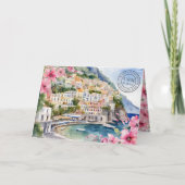 Amalfi Coast Italië Waterverf Bestemming Bruiloft (Voorkant)
