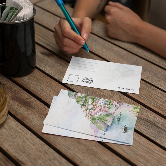 Amalfi Coast Italië Waterverf Briefkaart