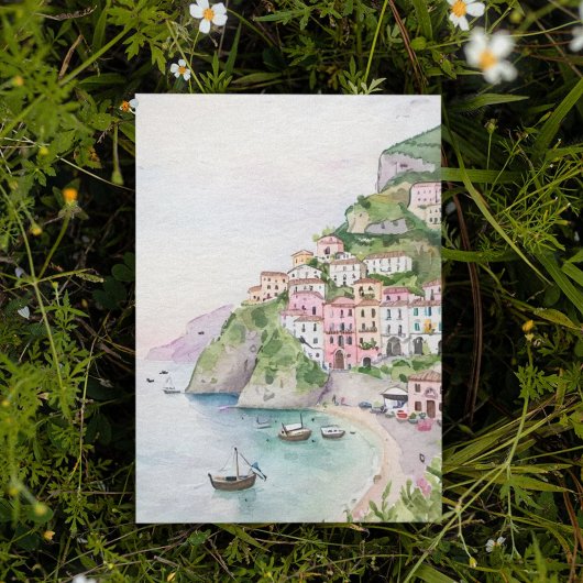 Amalfi Coast Italië Waterverf Briefkaart