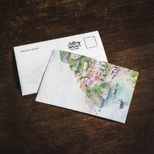 Amalfi Coast Italië Waterverf Briefkaart