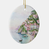Amalfi Coast Italië Waterverf Keramisch Ornament (Rechts)