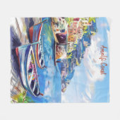 Amalfi Coast Italië Waterverf Sketch | Fleece Deken (Voorkant (Horizontaal))