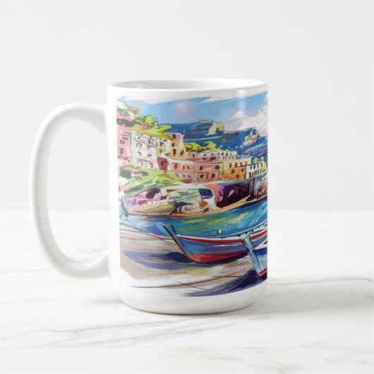 Amalfi Coast Italië Waterverf Sketch | Koffiemok (Links)