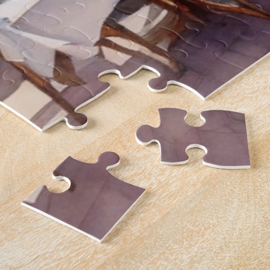 Amalfi Coast Italië Waterverf Sketch | Legpuzzel (Zijkant)