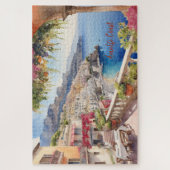 Amalfi Coast Italië Waterverf Sketch | Legpuzzel (Verticaal)