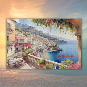 Amalfi Coast Italië Waterverf Sketch   Legpuzzel