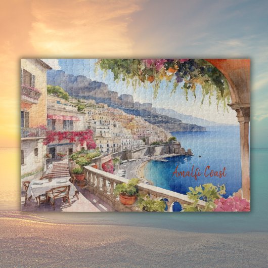 Amalfi Coast Italië Waterverf Sketch | Legpuzzel