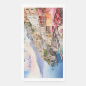Amalfi Coast Italië Waterverf Sketch | Servet (Voorkant)