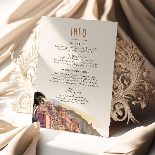 Amalfi Coast Italy Destination Insert INFO Details Kaart