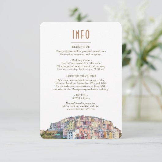 Amalfi Coast Italy Destination Insert INFO Details Kaart (Staand voorkant)