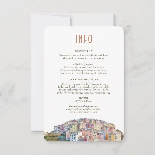 Amalfi Coast Italy Destination Insert INFO Details Kaart (Voorkant)