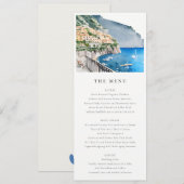 Amalfi Coast Italy Landscape Wedding Menu Kaart (Voorkant / Achterkant)