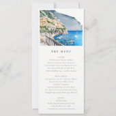 Amalfi Coast Italy Landscape Wedding Menu Kaart (Voorkant)