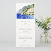 Amalfi Coast Italy Landscape Wedding Menu Kaart (Staand voorkant)