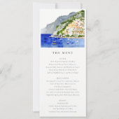 Amalfi Coast Italy Landscape Wedding Menu Kaart (Voorkant)