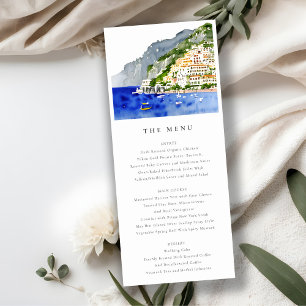 Amalfi Coast Italy Landscape Wedding Menu Kaart